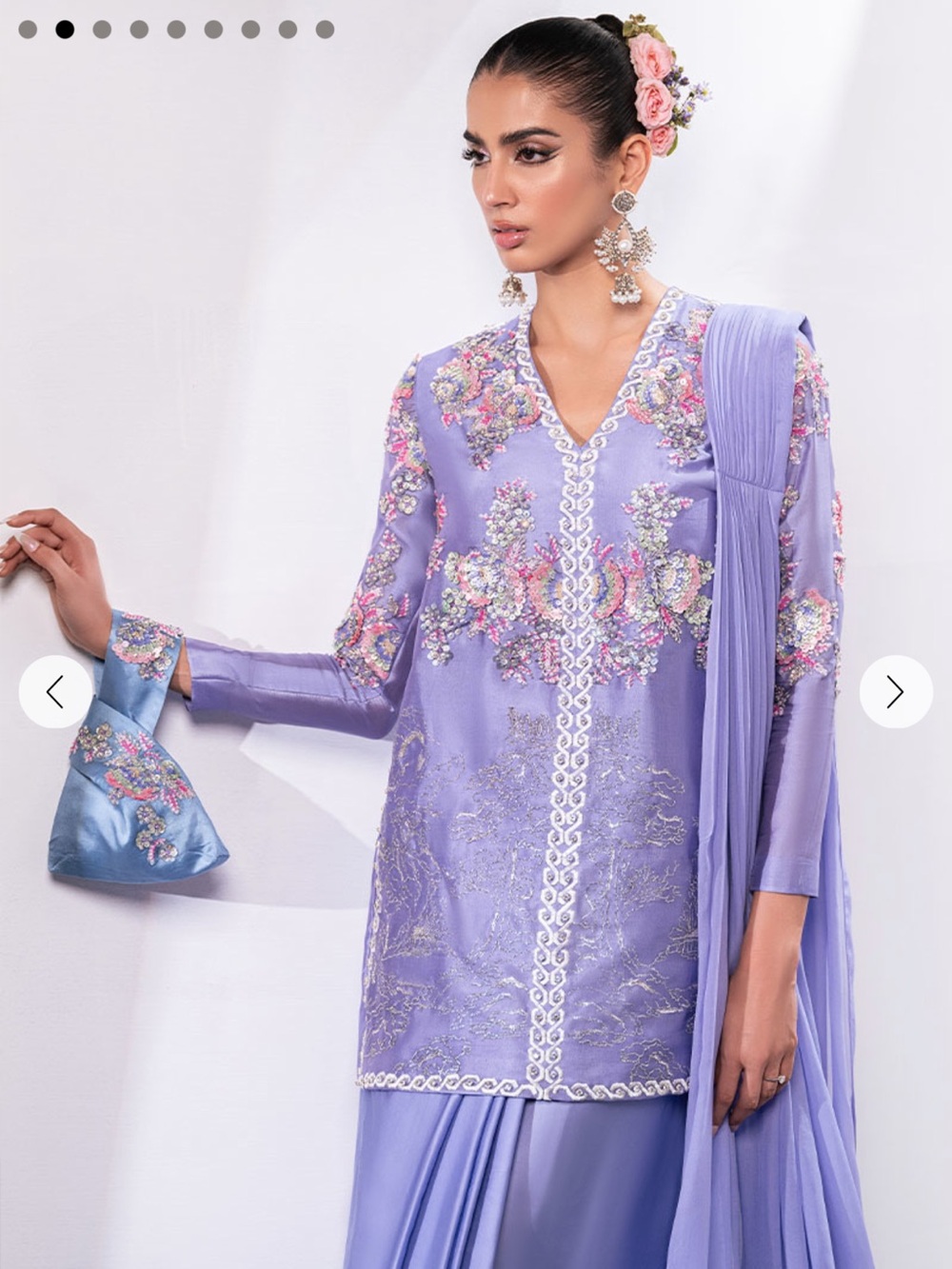 Elegant Lavender Embroidered Saree Blouse